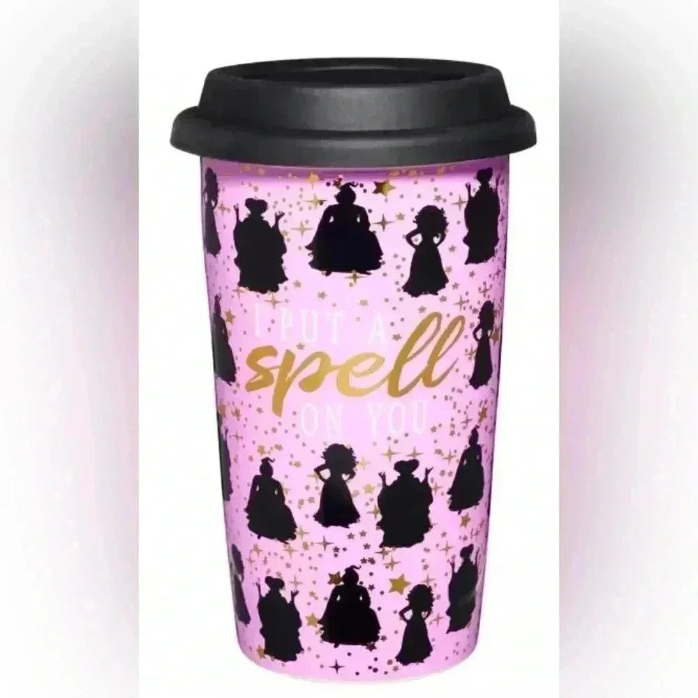 Hocus Pocus Put a Spell on You Travel Tumbler 13 oz. Ceramic purple sealed